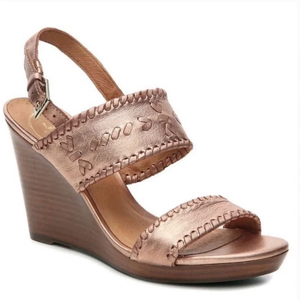 Like new Jack Rogers Vanessa rose Gold Wedge